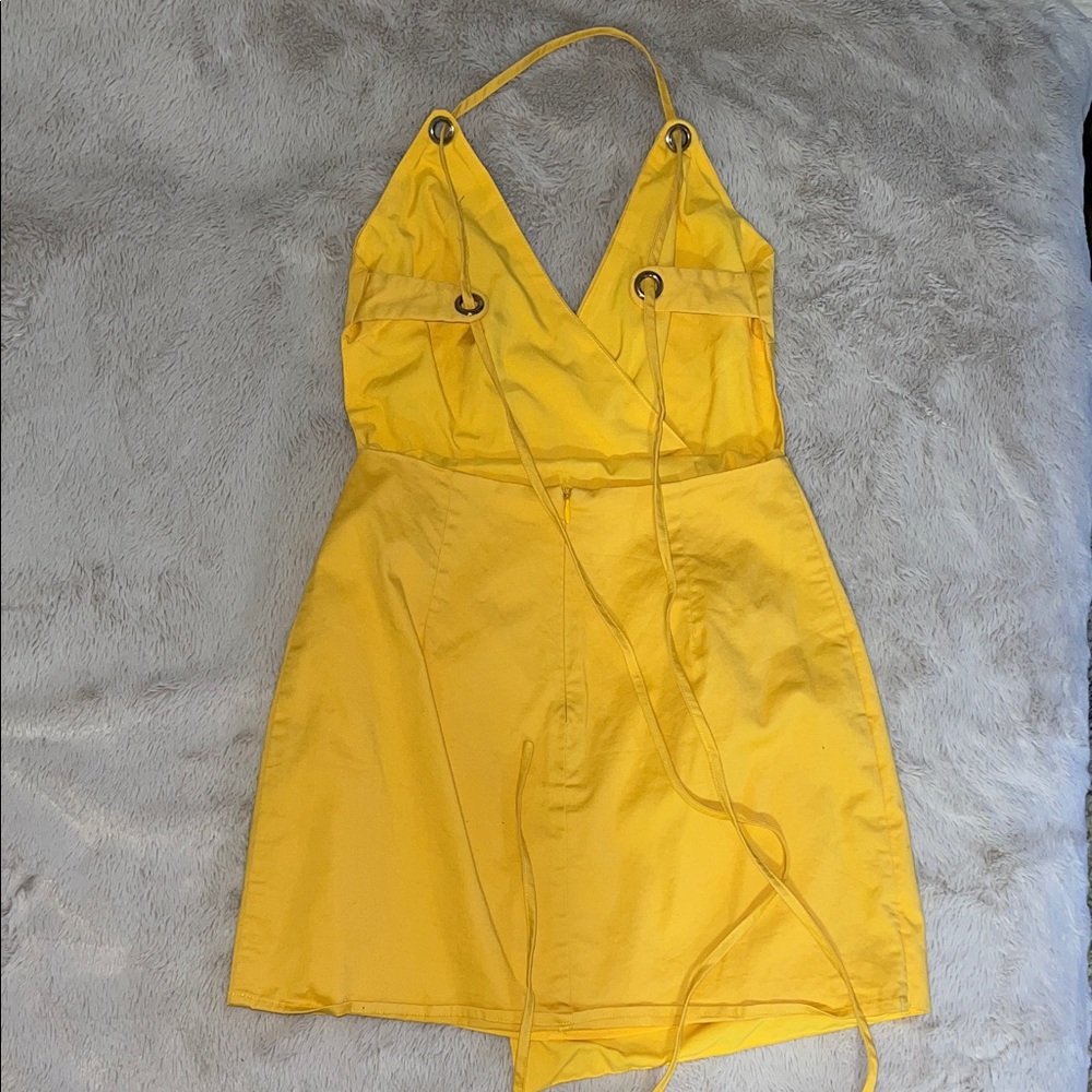 superdown Eleanor Wrap Tie Dress in Canary Yellow - Picture 7 of 8